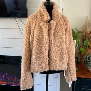 NWT - Blank NYC Teddy Faux Fur Cropped Jacket